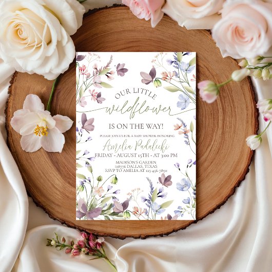 Invitation pour Baby Shower Wildflower
