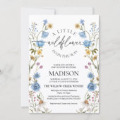 Invitation pour Baby Shower Wildflower Bleu (Devant)
