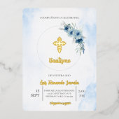 Invitation pour baptême de garçon  (Recto)