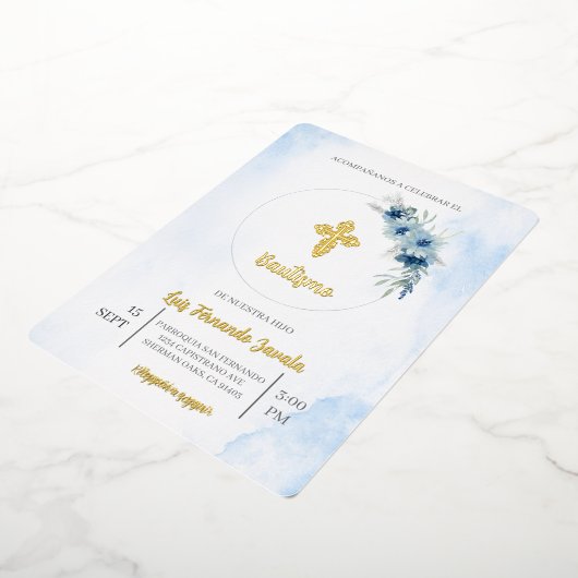 Invitation pour baptême de garçon  (Rotation)