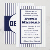 Invitation pour Bar Mitzvah à New York avec rayure (Devant / Derrière)