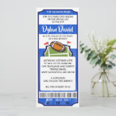 Invitation pour Bar Mitzvah de billet de FOOTBALL (Debout devant)