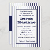 Invitation pour Bar Mitzvah Pinstripe New York (Devant / Derrière)