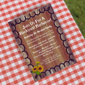 Invitation pour Barnyard BBQ Bash sur fond de bois