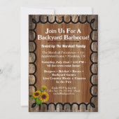 Invitation pour Barnyard BBQ Bash sur fond de bois (Devant)