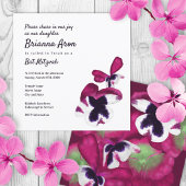 Invitation pour Bat Mitzvah aux pensées violet pou