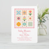 Invitation pour bébé à la douche en patchwork (Debout devant)
