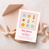 Invitation pour bébé à la douche quiltée