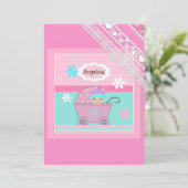 Invitation Pour bébé fille (Debout devant)