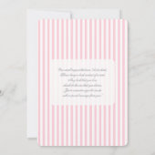 Invitation pour bébé fille Baby Shower à rayures r (Dos)