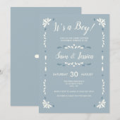 Invitation pour bébé garçon à la Talavera mexicain (Devant / Derrière)