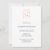 Invitation pour bébé garçon avec mobile étoile ora (Devant)