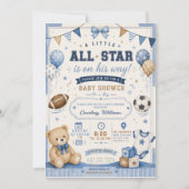 Invitation pour bébé garçon Baby Shower Teddy Bear (Devant)