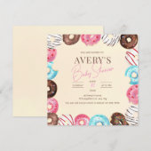Invitation pour bébé gâteau Donut, Fête de bébé Do (Devant / Derrière)