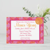 Invitation pour bébé ou douche nuptiale en flammes (Debout devant)