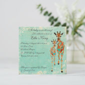 Invitation pour bébés des girafes d'ambre Azure (Debout devant)