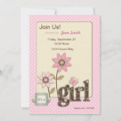 Invitation pour bébés filles (Dos)