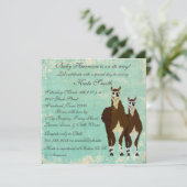 Invitation pour bébés Llamas en cuir (Debout devant)