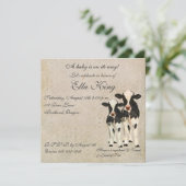 Invitation pour bébés Onyx et vaches d'ivoire (Debout devant)