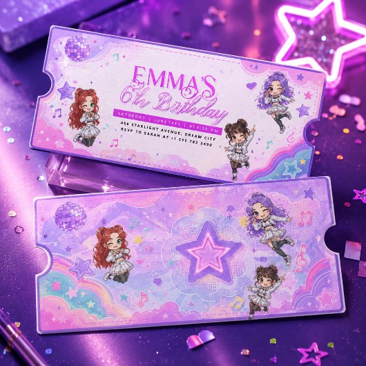 Invitation pour billet de concert d'anniversaire K