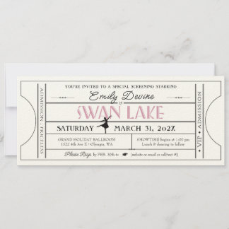 Invitation pour billet de fête d'anniversaire du L