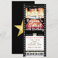 Invitation pour billet de fête VIP tapis rouge Hol
