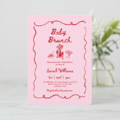 Invitation pour Brunch Baby Shower Fille (Debout devant)