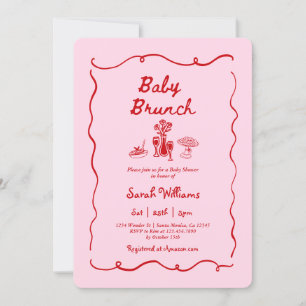 Invitation pour Brunch Baby Shower Fille