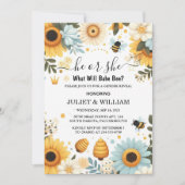 Invitation Pour Bug Daisy Bloom Rustic Busy Bee Genre Révélat (Devant)