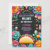 Invitation pour cactus mignon uno taco première fête 1er anni (Devant)