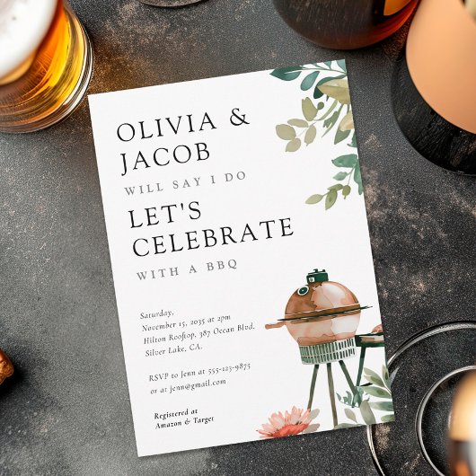 Invitation pour célébration de fête de couples BBQ