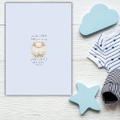 Invitation Pour cet enfant, j'ai prié Écriture Agneau bleu ga