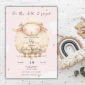 Invitation Pour Cet Enfant, J'Ai Prié Écriture Agneau Rose Fi