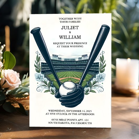 Invitation Pour Champion Team Ball Field Mariage de baseball