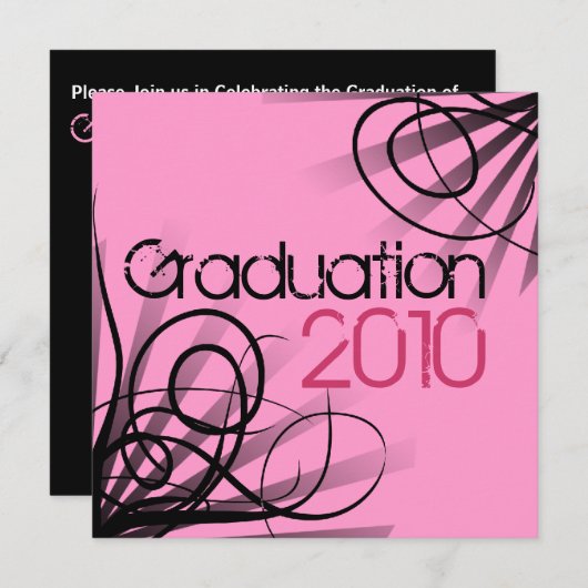 Invitation pour chaque année de la fête de graduat (Devant / Derrière)