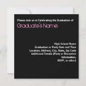 Invitation pour chaque année de la fête de graduat (Dos)