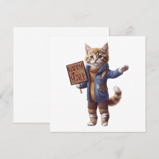 Invitation pour chat d'automne 'Joyeux automne à t