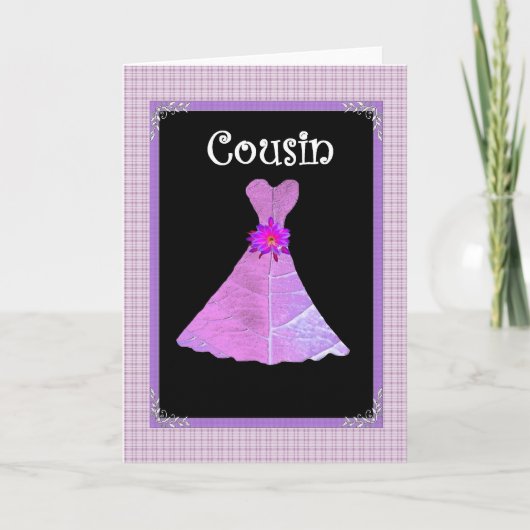 Invitation pour COUSINE - Robe rose (Devant)