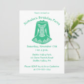 Invitation Pour Danseurs Irlandais Green Dancing Dress Custom (Debout devant)