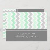 Invitation pour déjeuner nuptiale de Mint Gray Che (Devant / Derrière)