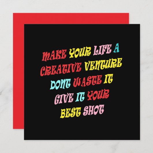 INVITATION POUR DES AVENTURES CRÉATIVES ET DES PERSONNES QUI (Devant / Derrière)