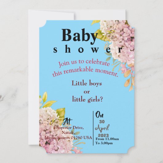 Invitation pour des jumeaux bébé bleu (Devant)