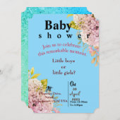 Invitation pour des jumeaux bébé bleu (Devant / Derrière)