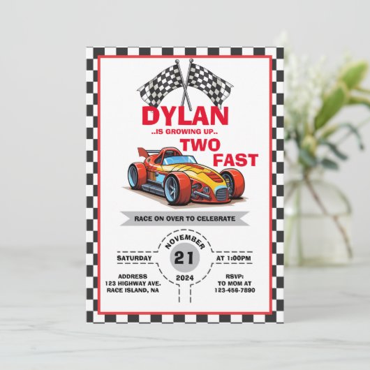 Invitation pour deux voitures de course rapides (Debout devant)