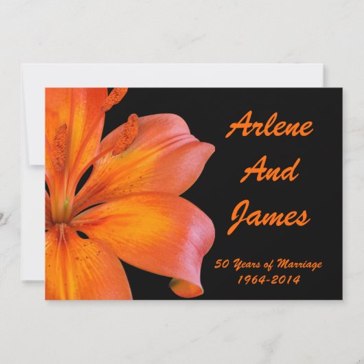 Invitation pour dîner du 50e anniversaire lily sur (Devant)