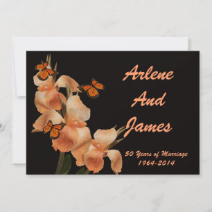 Invitation pour dîner du 50e anniversaire sur fond