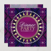Invitation pour dîner Exotic Sun Purple Pink (Devant / Derrière)
