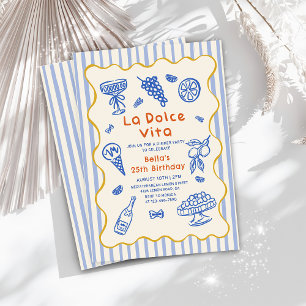 Invitation pour dîner italien La Dolce Vita d'anni