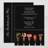 Invitation pour dîner moderne avec des fourchettes (Devant / Derrière)