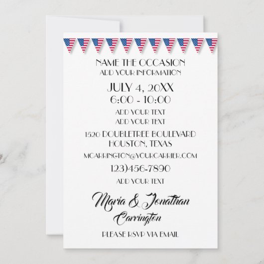 Invitation pour dîner / rassemblement unique Versi (Dos)